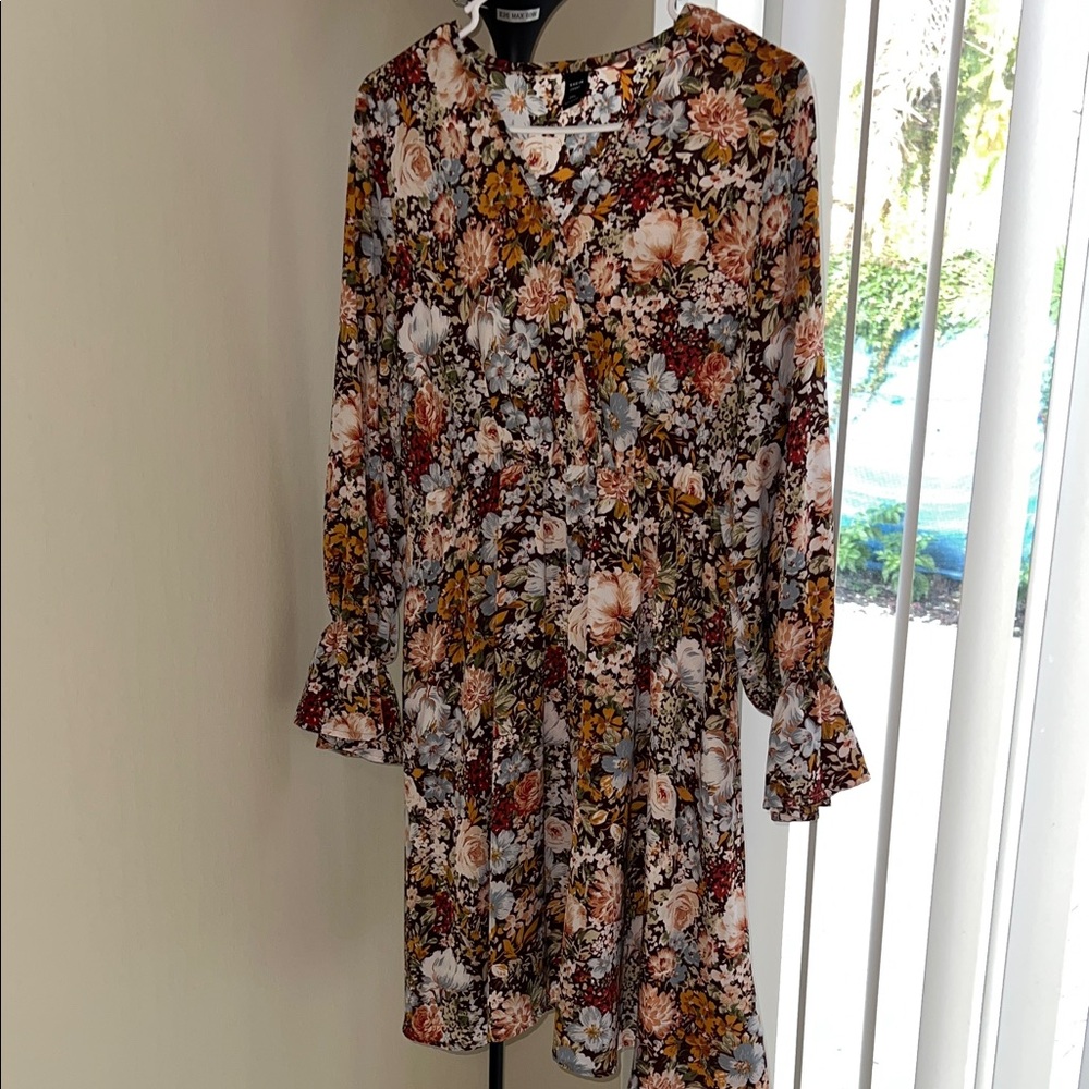 SHEIN Multicolor Floral Long Sleeve Dress